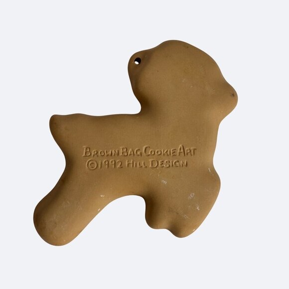 Vintage Stoneware Cookie Mold Reindeer 1990s Folk Art Ceramic 6.5" Folk Art - Picture 2 of 3